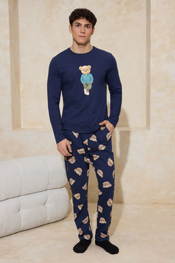 Yesil Regular Fit Ay?c?k Bask?l? %100 Pamuk Orme Pijama Tak?m? - Trendyolmilla фото 8