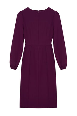 Mor Kusakl? Vucudu Saran Midi Dokuma Elbise TWOAW23EL00895