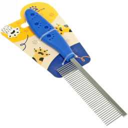 Цена за 3 шт. Расческа для собак и кошек "Алиса", для всех видов шерсти, цвет синий, 20см (блистер)