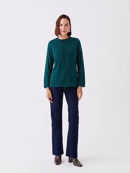 Bisiklet Yaka Nak??l? Kad?n Triko Kazak