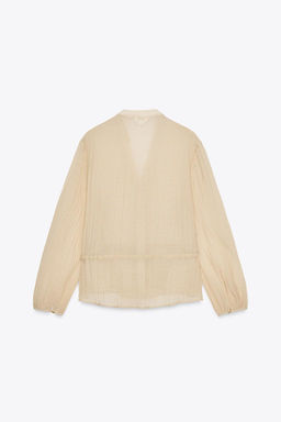 SEMI-SHEER CREASED-EFFECT SHIRT - Zara фото 6