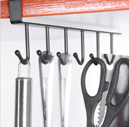 Держатель универсальный для полотенец, кухонный, 6 крючков,черный - Buro фото 4