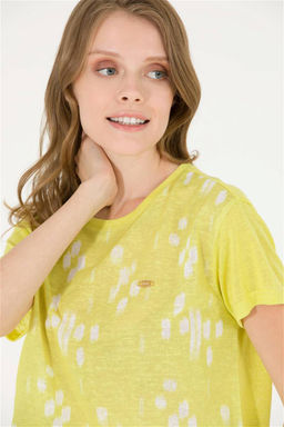 Женская неоново-желтая футболка с круглым вырезом Неожиданная скидка в корзине - U.s. polo assn фото 3