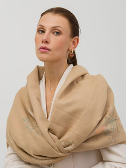 Большой теплый двусторонний палантин В СОСТАВЕ ШЕРСТЬ