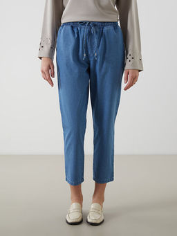 Beli Lastikli Straight Fit Kad?n Jean Pantolon
