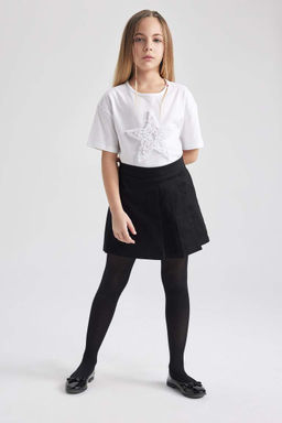 Белая футболка Relax Fit с короткими рукавами для девочек - Defacto фото 4