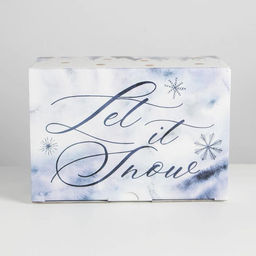 Коробка подарочная новогодняя складная Let it snow, 22×15×10 см, Новый год