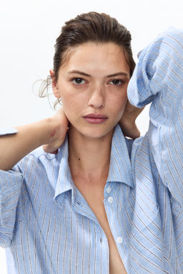 Camisa en mezcla de lino - H&m фото 10