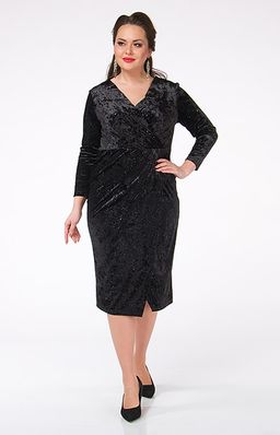 Гламурное платье из черного бархата