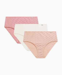 ATLANTIC 3LP-221 Трусы классика Folded Elastic - набор 3 шт. темно-розовый + светло-розовый + экрю  фото 2