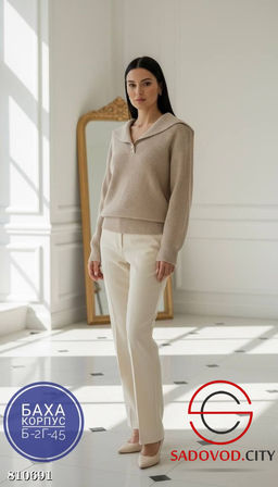 Свитер поло женский с v-вырезом - Bruno фото 6