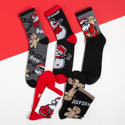 Носки мужские новогодние KAFTAN New Year, набор 5 пар, размер 41-44  фото 2