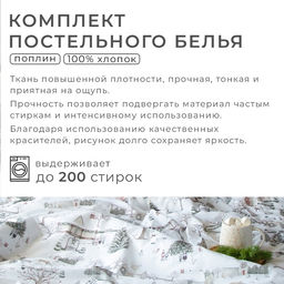Постельное бельё Этель Winter countryside 2 сп 175х215 см, 200х220 см,70х70 см -2 шт,поплин 125 г/м2 фото 2