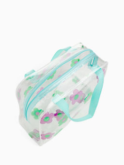 Цена за 2 шт. Косметичка - сумка на молнии для бассейна, с ручками, с цветочным принтом, зелёная - Simaland фото 3