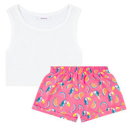 Комплект топ лапша, шорты футер 2х нитка петля 7040900102