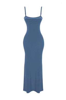 Indigo Maxi Bodycone/Vucuda Oturan Ask?l? Esnek Orme Elbise TWOSS23EL02435