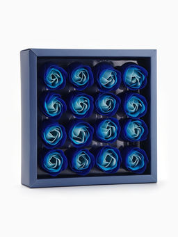 Набор мыльных роз в коробке 16 штук, бирюзово-белые - SB BEAUTY фото 4