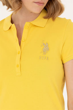 Женское желтое трикотажное платье - U.s. polo assn фото 14