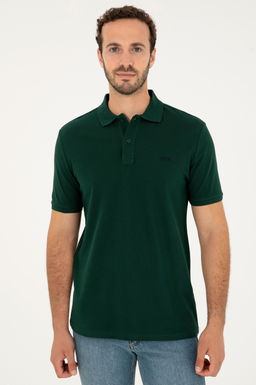 Футболка U.S. Polo Assn темно-зеленая хлопок фото 3