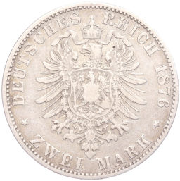 2 марки 1876 года A Германия (Мекленбург-Шверин)