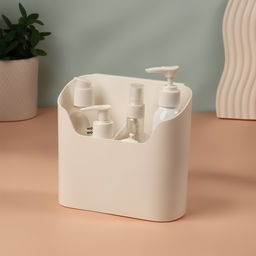 Цена за 3 шт. Органайзер настенный, 2 секции, с клеевой основой, 16.7×6.9 см, белый