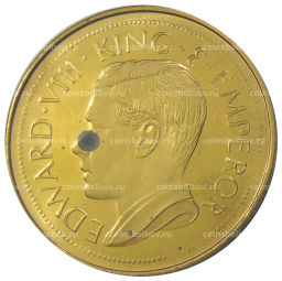 Монета Монетовидный жетон 1 крона 1936 года Золотой Берег (паттерн Едварда VIII)