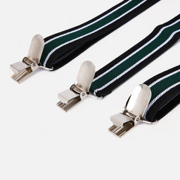 Подтяжки взрослые, ширина 2,5 см, цвет зелёный/белый/чёрный - Simaland фото 4