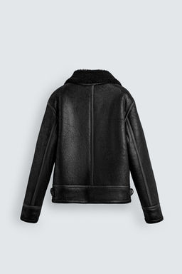 CONTRAST FAUX LEATHER JACKET - Zara фото 8