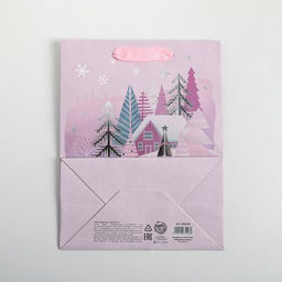 Пакет крафтовый вертикальный Домик на опушке, MS 18 23 10 см - Дарите счастье фото 4