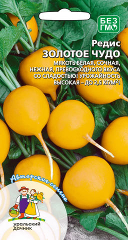 Редис ЗОЛОТОЕ ЧУДО Мякоть белая, сочная, нежная! Превосходного вкуса со сладостью! Урожайность высокая до 2,5 кг/кв.м!