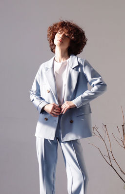 Жакет двубортный голубой - Martichelli фото 4