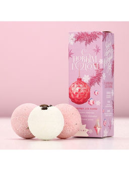 Бомбочки для ванны с добавками «С Новым годом!», 3×40 г, аромат лаванда, роза, кофе, Чистое счастье