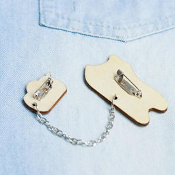 Цена за 2 шт. Значки на цепочке Котик, 8?12 см, набор 2 шт.