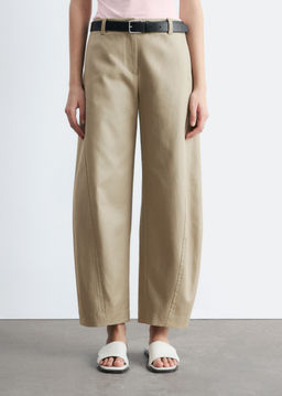 Pantalones en sarga de algod?n con perneras barril - H&m фото 11