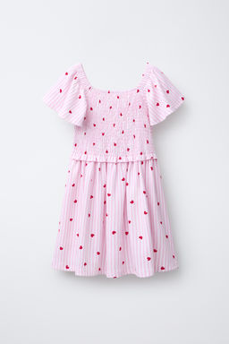 STRIPE AND HEART PRINT DRESS