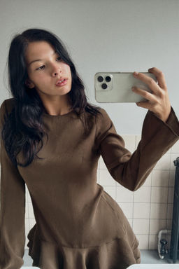 FLOWING SHORT DRESS WITH RUFFLES - Zara фото 3