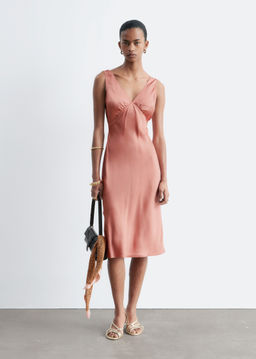 Vestido midi lencero con escote en pico - H&m фото 5