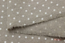 Теплый хлопок меланж Белый горох (2мм) на бежево-кофейном, ш.1.48м, хл-60%, п/э-40%, 150гр/м.кв - Купава фото 2