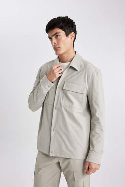 Куртка-рубашка стандартного кроя с воротником-поло - Defacto фото 7