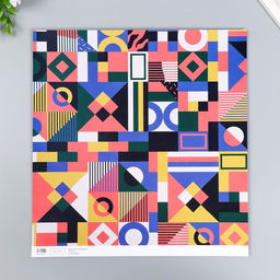 Цена за 5 шт. Бумага для скрапбукинга двусторонняя Color geometry, плотность 180 г, 30.5×32 см