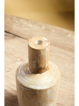 Ваза для сухоцветов «Соренто», 8×8×15 см, дерево джати, бежевая