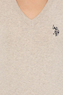 U. S. Polo Assn Женский базовый свитер с v-образным вырезом и каменным меланжом - U.s. polo assn фото 12