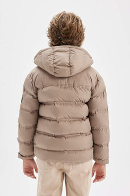 Водоотталкивающее пальто с капюшоном для мальчика - Defacto фото 7