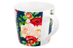 Кружка 400 мл 13*9,7*9 см Цветочная фантазия на синем фоне NEW BONE CHINA - Elan gallery фото 4