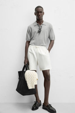 TEXTURED REGULAR FIT BERMUDA SHORTS - Zara фото 32