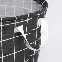 Корзина текстильная Доляна Клетка цв.черный,40*35 см  фото 4