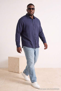 Lacivert Fitted Erkek B_y_k Beden G_mlek TMNSS26AX00006 - Trendyolmilla фото 2