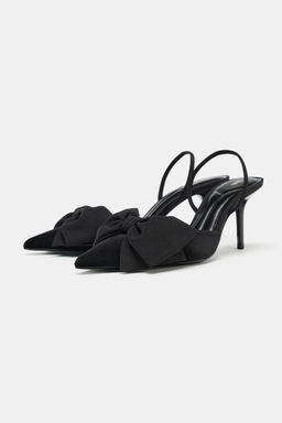 VELVET SLINGBACK SHOES WITH BOW - Zara фото 3