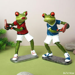 Цена за 2 шт. Фигурка Лягушка Теннисист 14 см / YX39021 /уп 2/24/