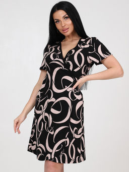 154 ЖЕНСКИЙ ХАЛАТ (Черно-бежевый) - А-дина фото 4